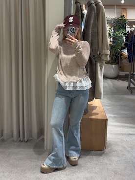 「FREE'S MART（フリーズマート）のアイテム（キャップ）」を使った、 リミさん（レディース・155cm）の冬コーディネート