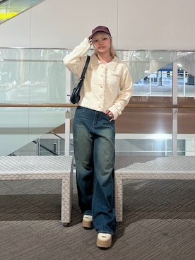 「アイテム（カーディガン/ボレロ）」を使った、 リミさん（レディース・155cm）の秋コーディネート