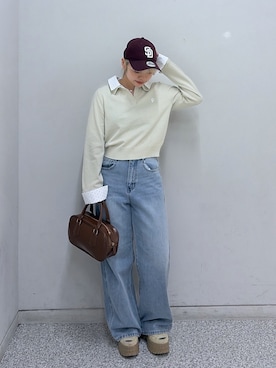 「FREE'S MART（フリーズマート）のアイテム（キャップ）」を使った、 リミさん（レディース・155cm）の冬コーディネート