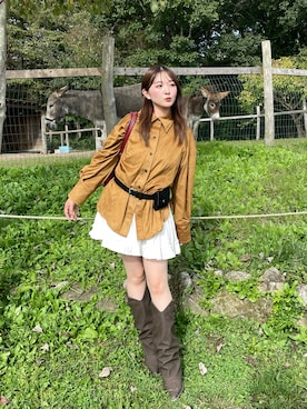 「NOGLE（ノグル）のアイテム」を使った、かりんさん（レディース・155cm）の秋コーディネート