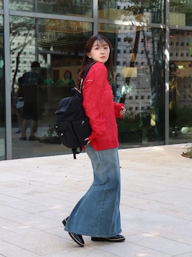 「アイテム（バックパック/リュック）」を使った、かりんさん（レディース・155cm・20代）の秋コーディネート