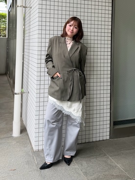 「KOBE LETTUCE（コウベレタス）のアイテム」を使った、かりんさん（レディース・155cm）の春コーディネート