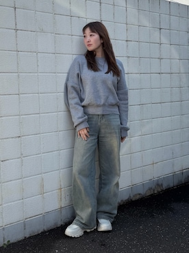 「EVOL（イーボル）の【S-LLサイズ展開・軽量】スニーカーソールローファー IZ5849（ローファー、ホワイト系）」を使った、かりんさん（レディース・155cm）の春コーディネート