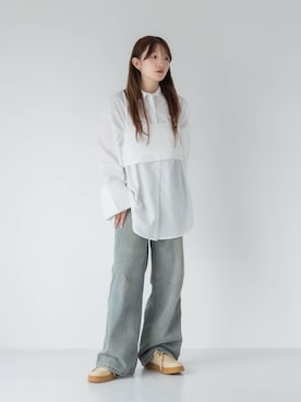 「アイテム（ローファー）」を使った、かりんさん（レディース・155cm）の秋コーディネート