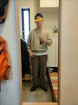 「アイテム（ローファー）」を使った、STINKYさん（メンズ・162cm）の秋コーディネート