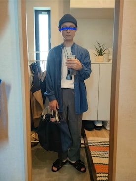 「UNIQLO（ユニクロ）のアイテム（スラックス）」を使った、STINKYさん（メンズ・162cm）の夏コーディネート