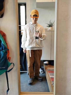 「アイテム（チノパンツ）」を使った、STINKYさん（メンズ・162cm）の秋コーディネート