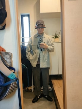 「アイテム（カバーオール）」を使った、STINKYさん（メンズ・162cm）の秋コーディネート