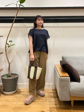 「アイテム（ハンドバッグ）」を使った、kannanomさん（レディース・155cm）の夏コーディネート