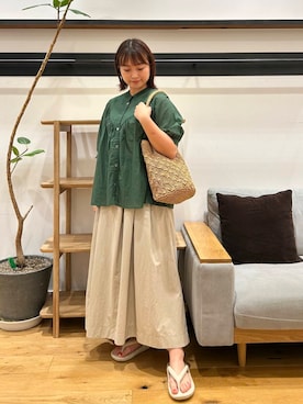 「Gramicci（グラミチ）のアイテム」を使った、kannanomさん（レディース・155cm）の夏コーディネート