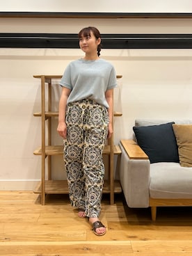 「URBAN RESEARCH DOORS（アーバンリサーチドアーズ）の『新色』『追加予約』タックフライスフレンチTシャツ（Tシャツ/カットソー、ブルー系）」を使った、kannanomさん（レディース・155cm）の夏コーディネート