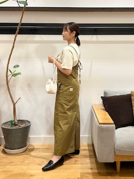 「Lee（リー）の『別注』Lee×DOORS　キャミワンピース（ワンピース）」を使った、kannanomさん（レディース・155cm）の夏コーディネート