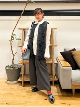 「HARUTA（ハルタ）の『別注』HARUTA×DOORS　キルトローファー（ローファー）」を使った、kannanomさん（レディース・155cm）の秋コーディネート