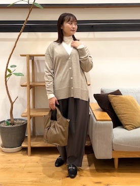 「URBAN RESEARCH DOORS（アーバンリサーチドアーズ）のソフトテレコタートルプルオーバー（Tシャツ/カットソー）」を使った、kannanomさん（レディース・155cm）の秋コーディネート