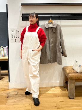 「アイテム（オールインワン・サロペット）」を使った、kannanomさん（レディース・155cm）の冬コーディネート