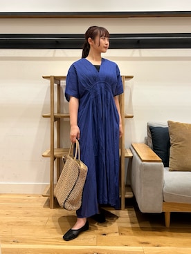 「URBAN RESEARCH DOORS（アーバンリサーチドアーズ）の針抜きテレコスクエアタンクトップ（タンクトップ、ブラック系）」を使った、kannanomさん（レディース・155cm）の春コーディネート