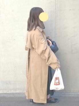 「トレンチ」｜「アイテム（その他）」を使った、ユ ノ @ 低身長コーデ    さん（レディース・153cm）の春コーディネート