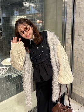 「春カラー」｜「アイテム（その他トップス）」を使った、ayuimaharaさん（レディース・156cm）の冬コーディネート