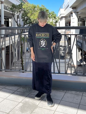 「CPCM」｜「アイテム（スウェット）」を使った、KAHOさん（レディース・155cm）の秋コーディネート