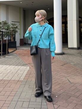 「CPCM」｜「アイテム（カーディガン/ボレロ）」を使った、KAHOさん（レディース・155cm）の冬コーディネート