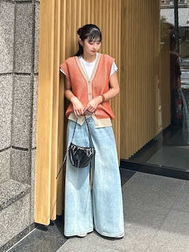「HANES（ヘインズ）のアイテム」を使った、TAさん（レディース・161cm）の夏コーディネート