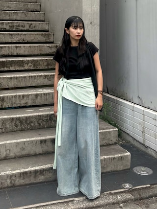 「LIENCOEUR(リアンクール)のベーシックコンパクトTシャツ(Tシャツ/カットソー)」を使った、TAさん(レディース・162cm)の夏コーディネート