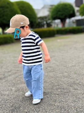 「アイテム（キャップ）」を使った、draco⭐︎さん（キッズ・90cm）の春コーディネート