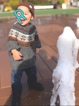 「B:MING by BEAMS（ビーミングバイビームス）のB:MING by BEAMS / リブ ワッチキャップ（ニットキャップ/ビーニー）」を使った、draco⭐︎さん（キッズ・80cm）の冬コーディネート