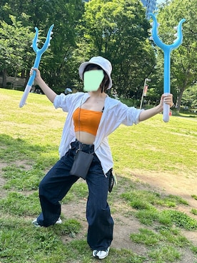「アイテム（チューブトップ）」を使った、7seaさん（骨格ストレート・レディース・154cm）の春コーディネート