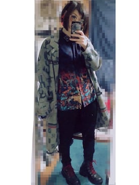 「Desigual（デシグアル）のアイテム（チェスターコート）」を使った、7seaさん（レディース・154cm）の秋コーディネート