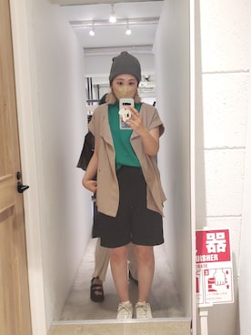 「ベストコーデ」｜「アイテム（ニットキャップ/ビーニー）」を使った、youkotaroさん（レディース・162cm）の夏コーディネート