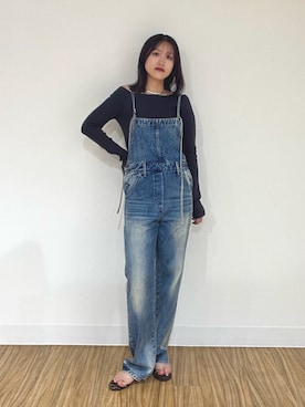 「アイテム（つなぎ/オールインワン）」を使った、sayakaさん（レディース・159cm）の夏コーディネート