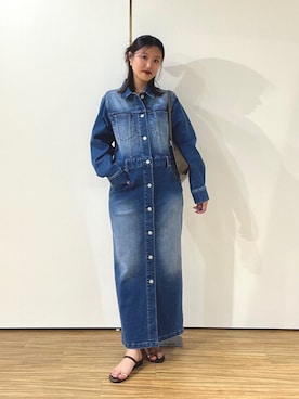 「デニムワンピース」｜sayakaさん（レディース・159cm）の夏コーディネート