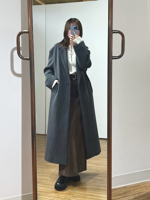 m*a様 2025AW今季★美品 ウィムガゼット デニムフロッキースリットスカー セール】デニムフロッキースリットスカート（デニムスカート）｜Whim