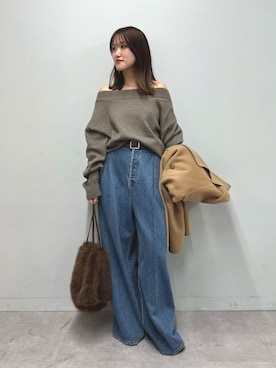「秋服コーデ」｜「アイテム（ピーコート）」を使った、sayakaさん（レディース・159cm）の秋コーディネート
