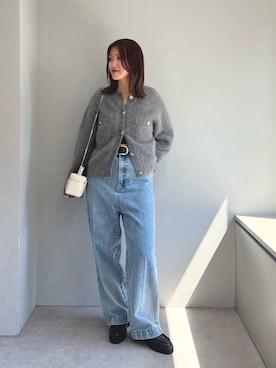 「ニットカーディガン」｜sayakaさん（レディース・159cm）の秋コーディネート
