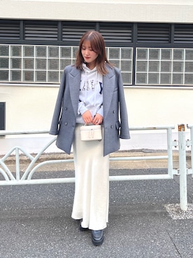 「スカートコーデ」｜「アイテム（ローファー）」を使った、sayakaさん（レディース・159cm）の冬コーディネート