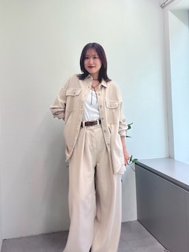 「アイテム（チョーカー、ブラウン系）」を使った、sayakaさん（レディース・159cm）の秋コーディネート