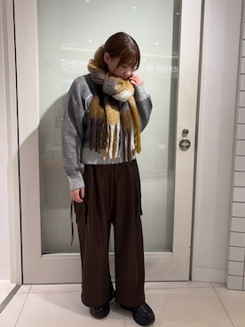 「アイテム（マフラー）」を使った、naoさん（レディース・162cm）の秋コーディネート