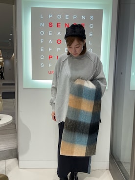 「シャギー」｜「アイテム（ニットキャップ/ビーニー）」を使った、なおさん（レディース・161cm）の秋コーディネート