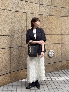 「SENSE OF PLACE by URBAN RESEARCH（センスオブプレイスバイアーバンリサーチ）の『UR TECH DRYLUXE』リネンライクジャケット（テーラードジャケット、グレー系）」を使った、naoさん（レディース・161cm）の春コーディネート