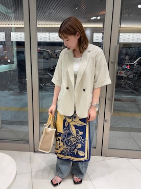 「アイテム（テーラードジャケット）」を使った、naoさん（レディース・162cm）の夏コーディネート