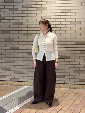 「SENSE OF PLACE by URBAN RESEARCH(センスオブプレイスバイアーバンリサーチ)のメタルポインテッドパンプス(パンプス、ブラック系)」を使った、naoさん(レディース・161cm)の夏コーディネート