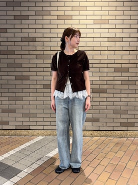 「SENSE OF PLACE by URBAN RESEARCH（センスオブプレイスバイアーバンリサーチ）のアイテム（スリッポン）」を使った、naoさん（レディース・161cm）の夏コーディネート