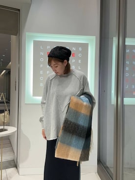 「SMELLY（スメリー）のシャギービーニー（ニットキャップ/ビーニー）」を使った、naoさん（レディース・162cm）の秋コーディネート