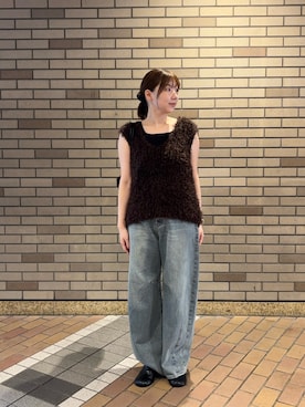 「SENSE OF PLACE by URBAN RESEARCH(センスオブプレイスバイアーバンリサーチ)のカーブデニム(デニムパンツ、ブルー系)」を使った、naoさん(レディース・161cm)の夏コーディネート