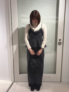 「アイテム（つなぎ/オールインワン）」を使った、naoさん（レディース・162cm）の秋コーディネート