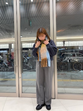 「ストレートパンツ」｜「アイテム（スウェット）」を使った、なおさん（レディース・161cm）の冬コーディネート