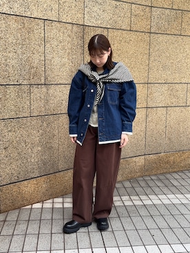 「RODE SKO(ロデスコ)の撥水エアリーソールサイドゴアブーツ(ブーツ、ブラック系)」を使った、naoさん(レディース・161cm)の秋コーディネート