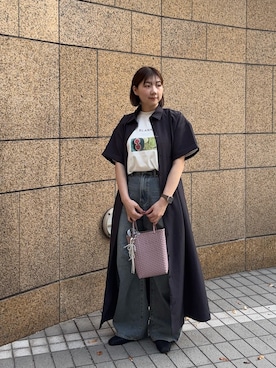 「RODE SKO（ロデスコ）の『MADE IN JAPAN』 スクエアメッシュフラットシューズ（バレエシューズ、ブラック系）」を使った、naoさん（レディース・161cm）の春コーディネート